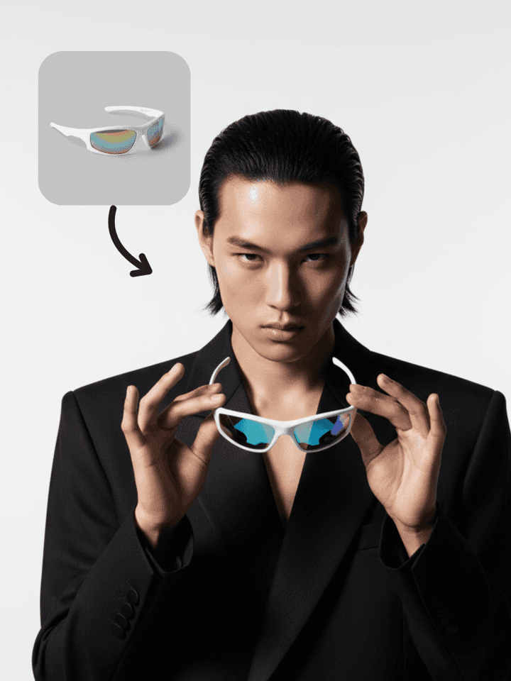 AI editorial photography example showing fashion campaign imagery