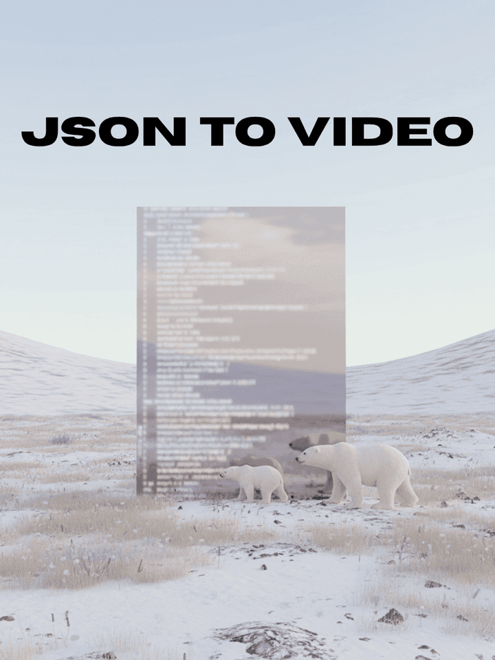 AI JSON to video workflow example showing structured data visualization