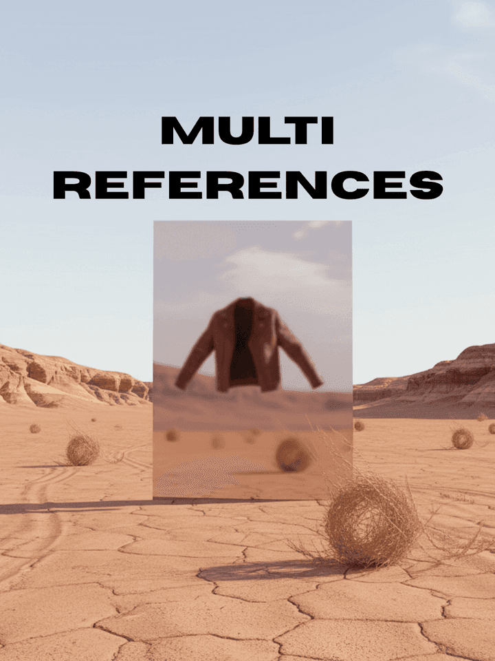 AI multi references workflow example showing combined reference images