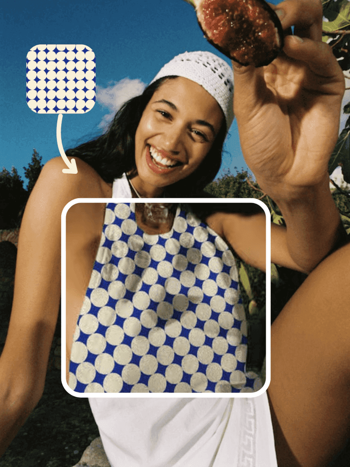 AI pattern extraction example showing a seamless, reusable design asset